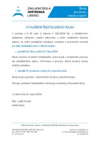 Vyhlášení ředitelského volna